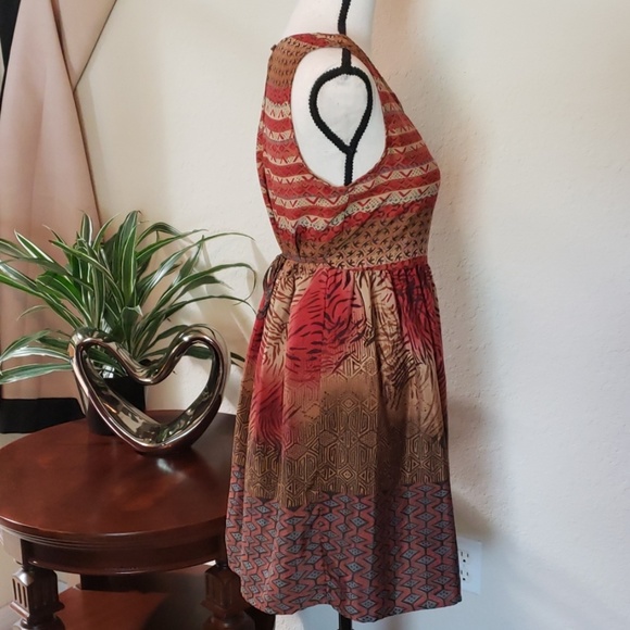 Band of Gypsies red, orange, & brown summer dress - Picture 5 of 7